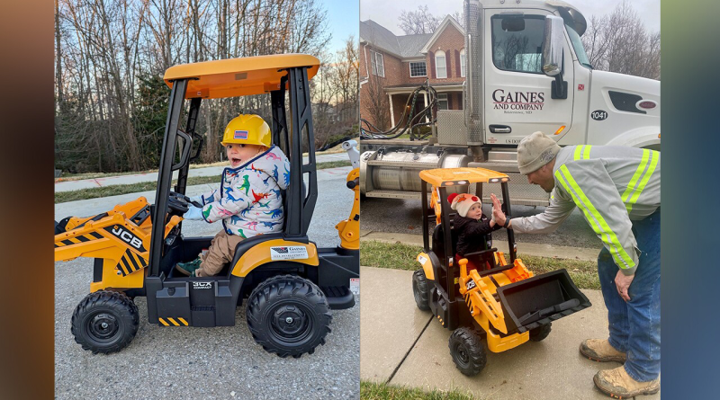 Construction crew surprises toddler story