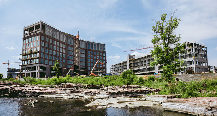 former Sioux Steel property adjacent to Falls Park.