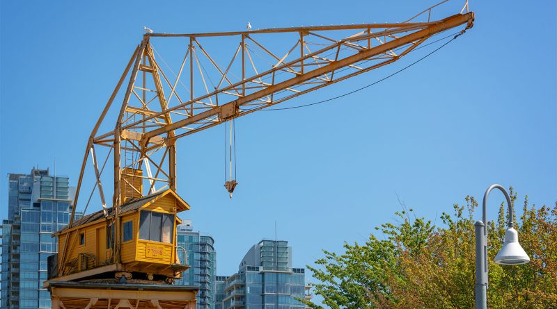 Construction crane in British Columbia, Canada to support Peters Bros acquisition article