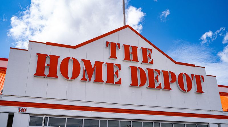 Home Depot Buys GMS for $4.3 Billion to Win More Contractor Sales The Home Depot logo on building to support GMS acquisition article