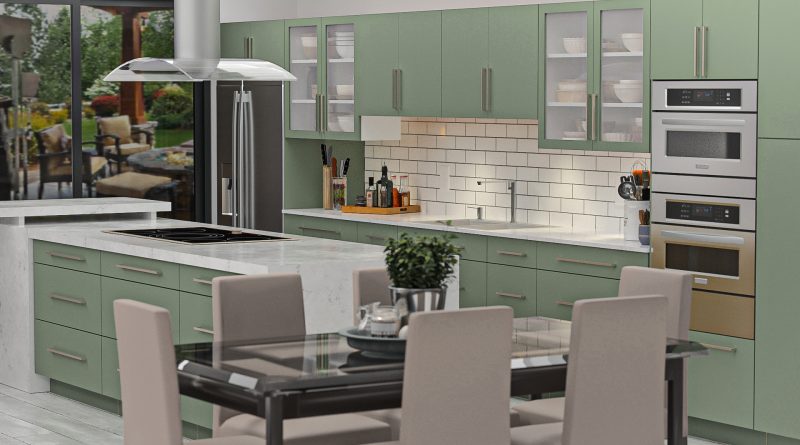 How Do I Find the Best Wholesale Suppliers for Kitchen Cabinets That Create Competitive Advantage? Light green modern kitchen cabinet design by PKB Cabinetry