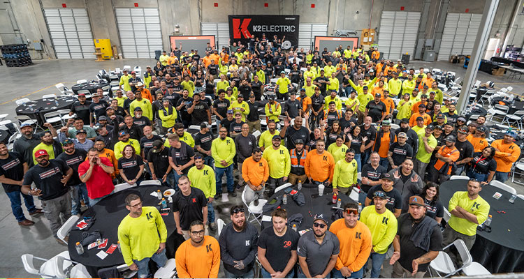 Leading electrical contractor, K2 Electric, is sparking innovation and industry excellence with lean manufacturing an all-hands meeting of K2 Electric employees at their Prefabrication Facility.