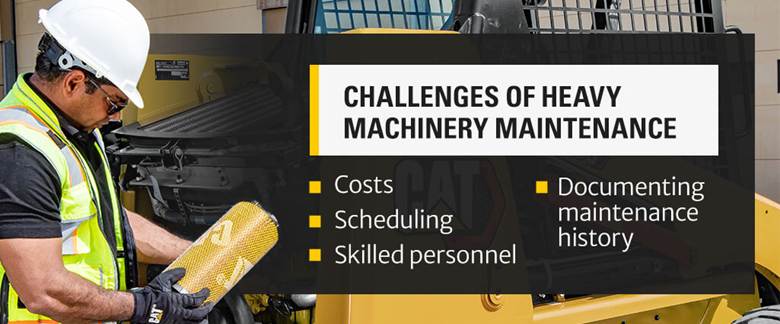 Challenges of heavy machinery maintenance infographic