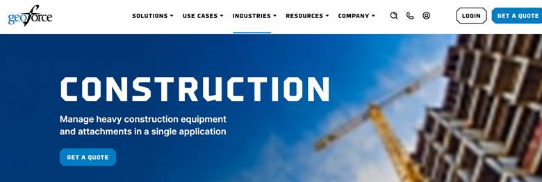 Geoforce equipment tracking website