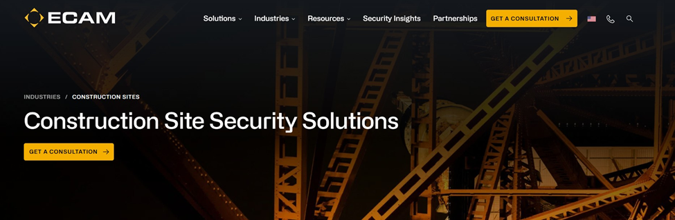 ECAM Construction site security website