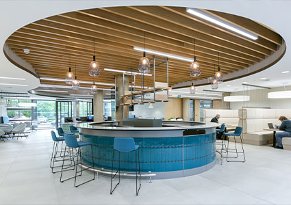 a bespoke circular bar area