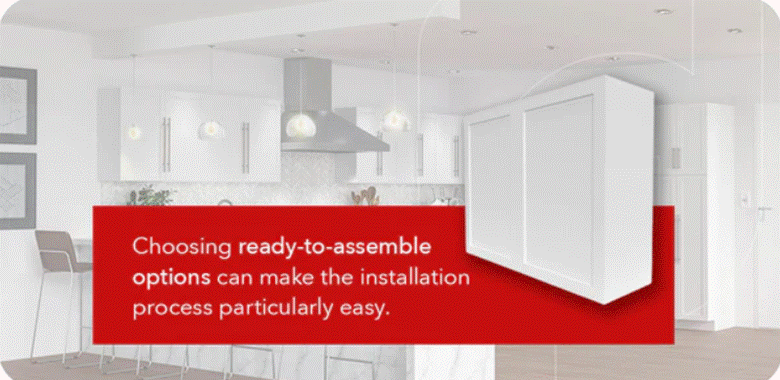 RTA cabinets by PKB Cabinetry are easy to assemble on-site