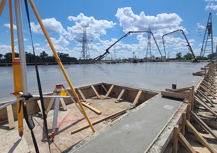  a specialized construction site for marine infrastructure