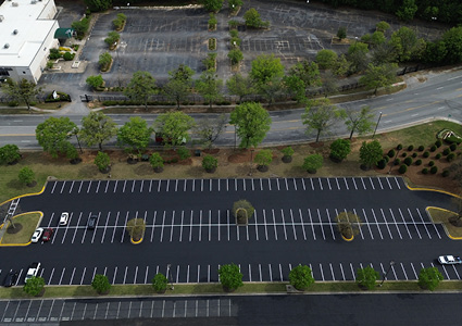 an asphalt parking lot