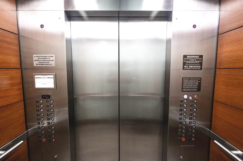 silver elevator doors
