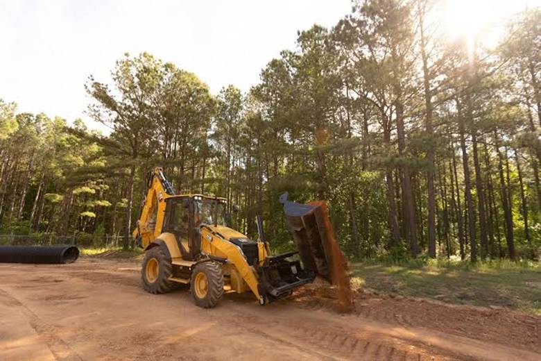 Construction vehicle on work site