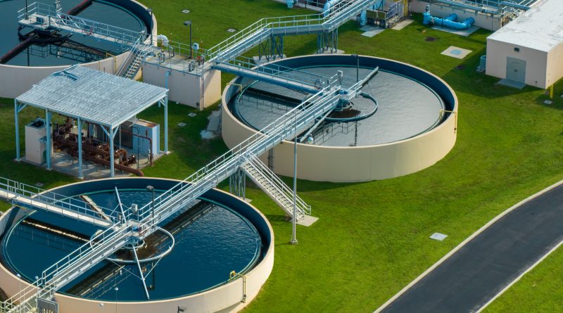 Construction of Dayton's PFAS treatment facility at the Ottawa Water Treatment Plant, showing how advanced treatment is being integrated into an operating municipal water plant.