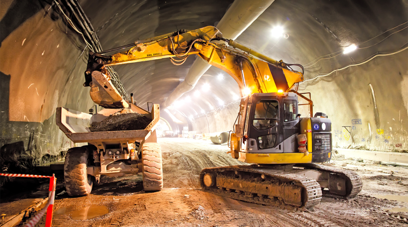 Concrete Road Tunnel Construction Excavator