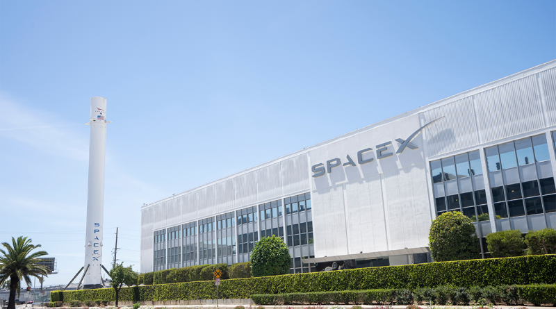 Exterior view of the SpaceX headquarters