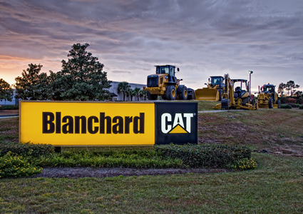 a corporate sign for Blanchard Machinery