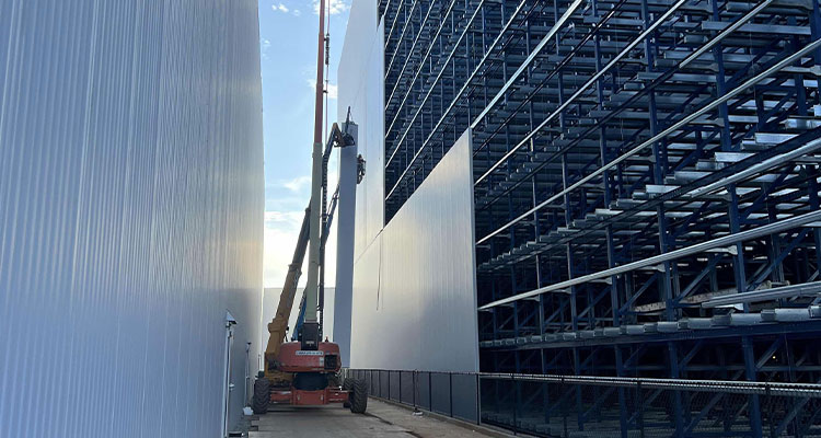 the construction of a clad-rack high-bay warehouse
