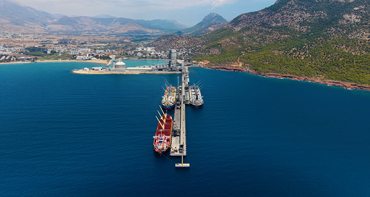 Medcem Port (Medcem Limanı), a major cement terminal and port facility located in Silifke, Mersin, Turkey