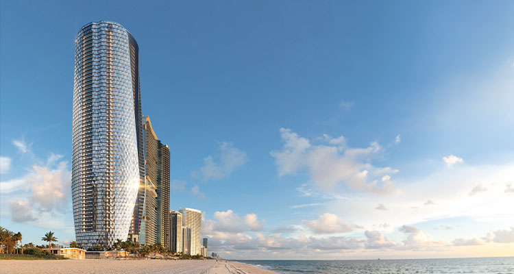 the Bentley Residences, an ultra-luxury oceanfront skyscraper