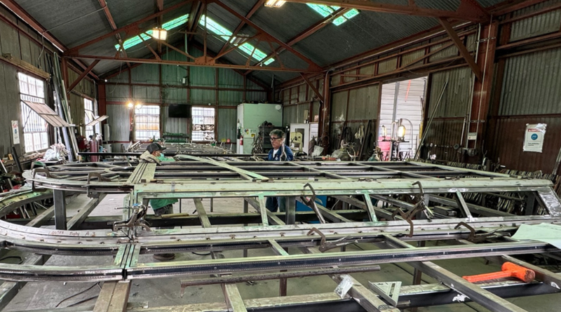 Custom window frames in production at Riviera Bronze's Ventura, California, workshop. Asking where final assembly happens helps buyers assess tariff and lead-time exposure.